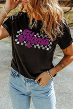 Black Mama Graphic T-Shirt for Women with Rhinestone Detailing