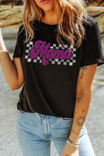 Black Mama Graphic T-Shirt for Women with Rhinestone Detailing