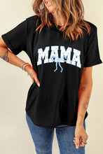 Black Mama Rolled Sleeve T Shirt for Women Black