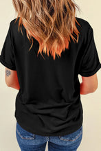 Black Mama Rolled Sleeve T Shirt for Women