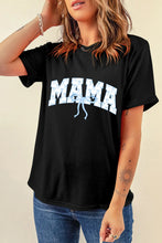 Black Mama Rolled Sleeve T Shirt for Women