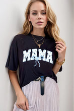 Black Mama Rolled Sleeve T Shirt for Women
