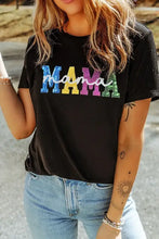Black Mama Sequin Graphic T Shirt for Women Black Woman T Shirts