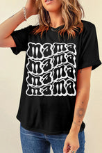 Black Mama Text T-Shirt for Women Black
