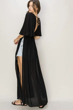 Black Maxi Dress with High Slits and Open Back
