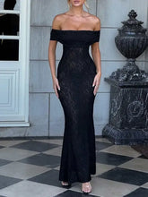 Black Off-the-Shoulder Lace Evening Dress Evening Dresses
