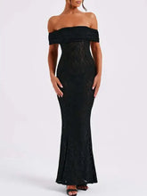 Black Off-the-Shoulder Lace Evening Dress Black Evening Dresses
