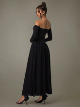 Black Off-the-Shoulder Maxi Dress