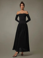 Black Off-the-Shoulder Maxi Dress Evening Dresses