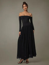 Black Off-the-Shoulder Maxi Dress Evening Dresses