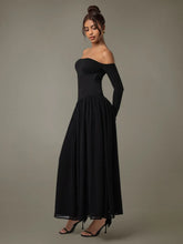 Black Off-the-Shoulder Maxi Dress Black