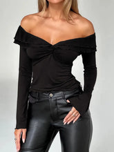 Black Off-the-Shoulder Top and Mini Skirt Set for Women Black