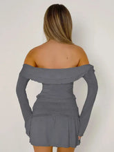 Black Off-the-Shoulder Top and Mini Skirt Set for Women Woman T Shirts