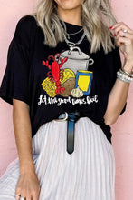 Black Oversized Crawfish Boil Graphic T-Shirt for Women Black