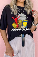Black Oversized Crawfish Boil Graphic T-Shirt for Women