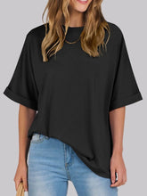 Black Oversized Short Sleeve T Shirt for Women