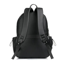 Black oxford cloth waterproof backpack with padded straps