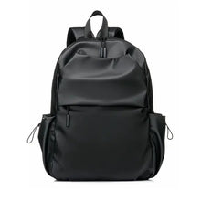 Sleek black oxford cloth waterproof backpack with multiple compartments