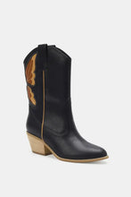 Black Point Toe Boots with Butterfly Cut Design for Women Woman Boots