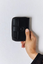 Black PU Leather Mini Wallet with Zipper and Snap Closure BLACK One Size