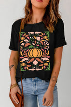 Black Pumpkin Graphic T-Shirt for Women Black