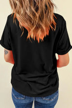 Black Rock and Roll Graphic Round Neck T-Shirt for Women Woman T Shirts