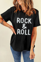 Black Rock and Roll Graphic T Shirt for Women