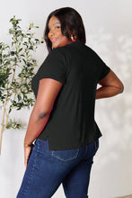 Black Round Neck Short Sleeve T Shirt for Women in Basic Style