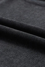 Charcoal gray ribbed round neck sweatshirt with pink heart sequin detailing