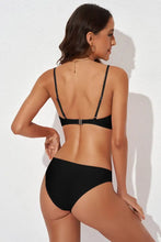 Black Ruched High Cut Two Piece Swimsuit for Women Woman Swim sets