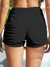 Black Ruched Swim Skirt with Shorts