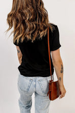 Black Sequin Bow Pattern T-Shirt for Women