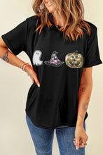 Black Sequin Halloween T Shirt for Women