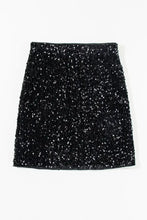 Black Sequin Mini Skirt for Women Opaque Party Wear Woman Skirts