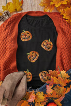 Black Sequin Pumpkin T-Shirt for Women