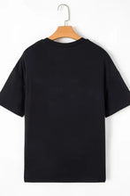 Black Sequin Stripe T-Shirt for Women Woman T Shirts