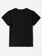 Black Short Sleeve Love Wins Rainbow Graphic T Shirt for Women