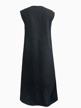 Black Sleeveless Maxi Dress Basic Style Polyester