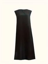 Black Sleeveless Maxi Dress Basic Style Polyester