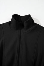 Black Sleeveless Zip Mini Dress with Drawstring Waist Casual Dresses