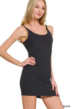 Black spaghetti strap bodycon mini dress with gold zipper detail