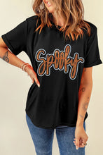 Black Spooky Halloween Rhinestone Graphic T Shirt for Women