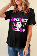 Black Spooky Vibes Graphic T Shirt for Women Black
