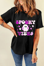 Black Spooky Vibes Graphic T Shirt for Women