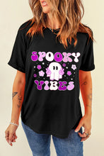 Black Spooky Vibes Graphic T Shirt for Women