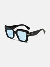 Black Square Polycarbonate Sunglasses with UV400 Protection Pastel Blue One Size