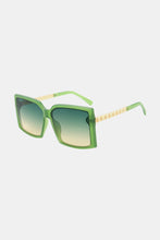 Black Square Sunglasses with Blue Gradient UV400 Lenses Green One Size