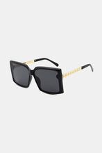 Black Square Sunglasses with Blue Gradient UV400 Lenses Black One Size