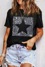 Black Star Design T-Shirt for Women Black