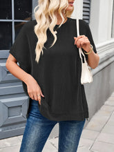 Black Striped Waffle Knit Poncho Top for Women